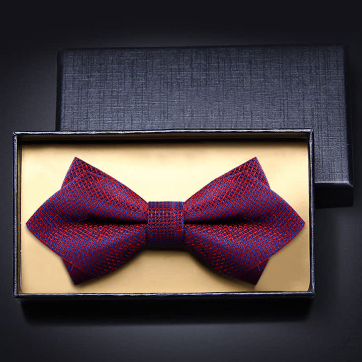 Men's Stylish Gradient Color Chequer Design Bow Tie - image 5