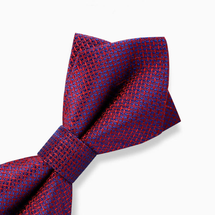 Men's Stylish Gradient Color Chequer Design Bow Tie - image 3