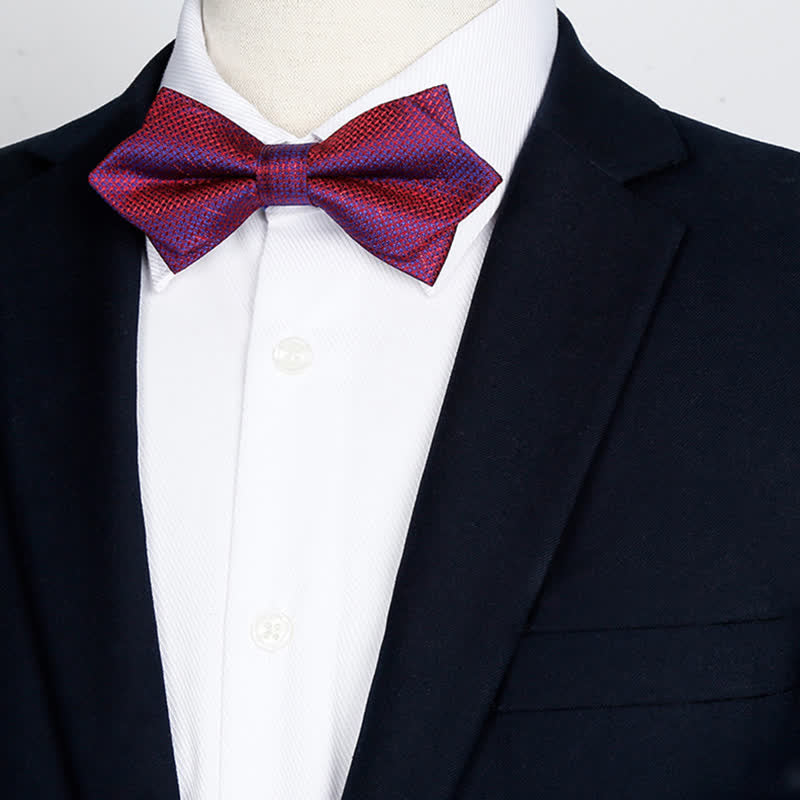 Men's Stylish Gradient Color Chequer Design Bow Tie - image 1
