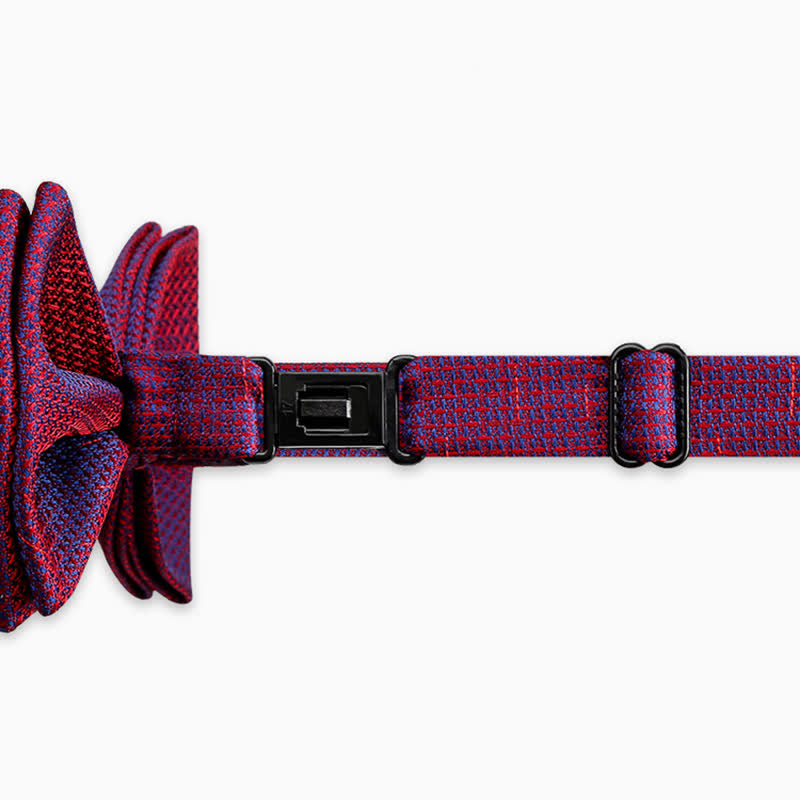 Men's Stylish Gradient Color Chequer Design Bow Tie - image 4