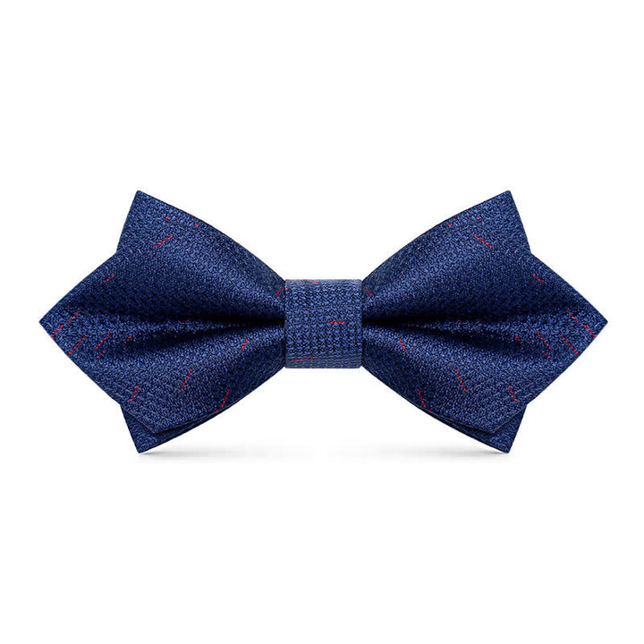 Men's Stylish Gradient Color Chequer Design Bow Tie - Blue - image 6