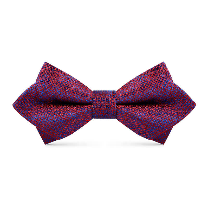 Men's Stylish Gradient Color Chequer Design Bow Tie - Purple - image 0