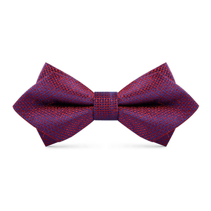 Men's Stylish Gradient Color Chequer Design Bow Tie - Purple - image 0