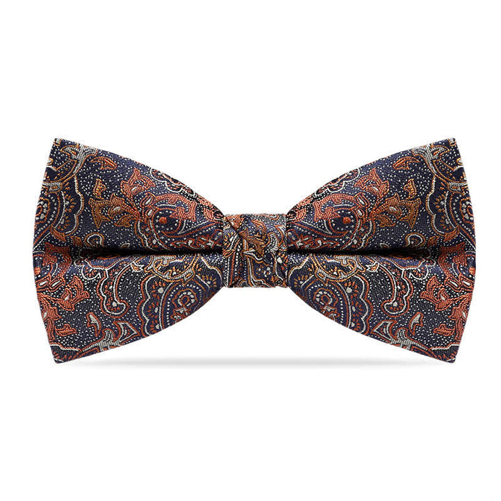 Men's Luxurious Orange Gradient Paisley Bow Tie - Orange & Navy - image 0