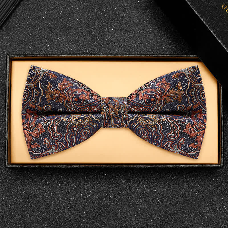 Men's Luxurious Orange Gradient Paisley Bow Tie - image 3