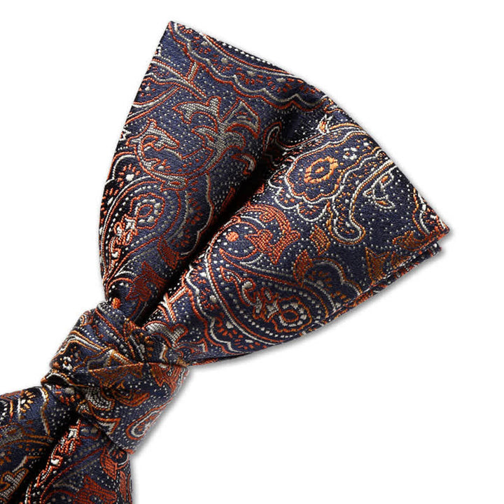 Men's Luxurious Orange Gradient Paisley Bow Tie - image 5