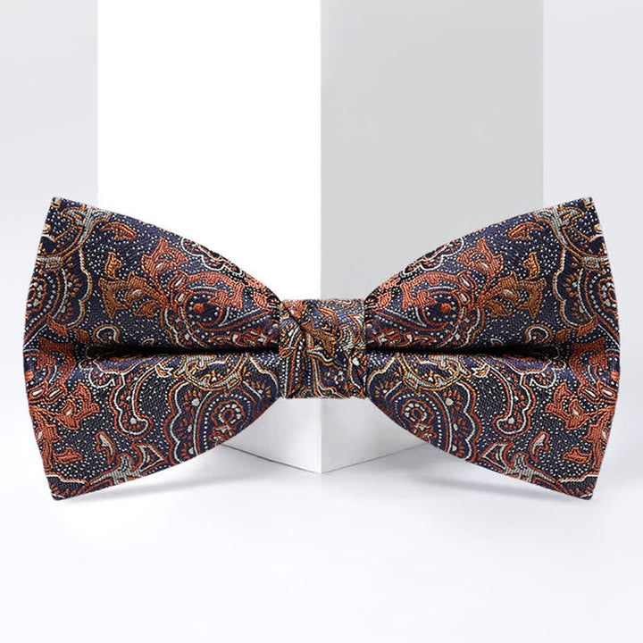 Men's Luxurious Orange Gradient Paisley Bow Tie - image 4