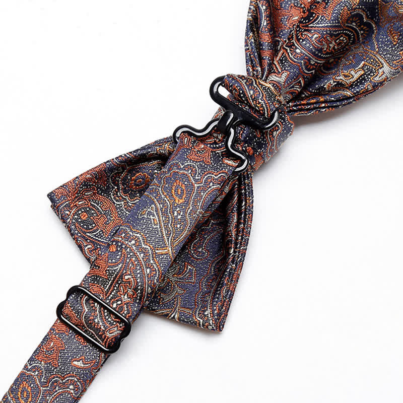 Men's Luxurious Orange Gradient Paisley Bow Tie - image 6