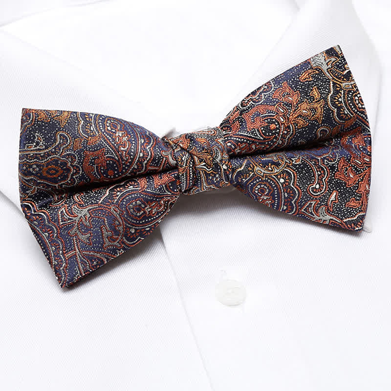 Men's Luxurious Orange Gradient Paisley Bow Tie - image 1