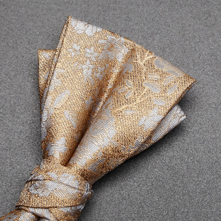 Men's Champagne Flowers Double Layers Bow Tie - image 4