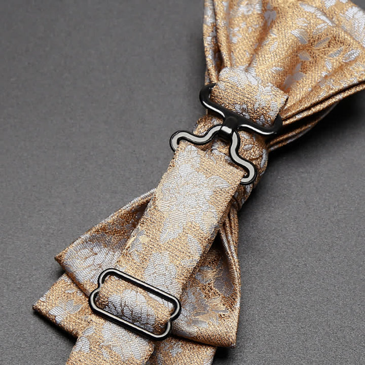 Men's Champagne Flowers Double Layers Bow Tie - image 5
