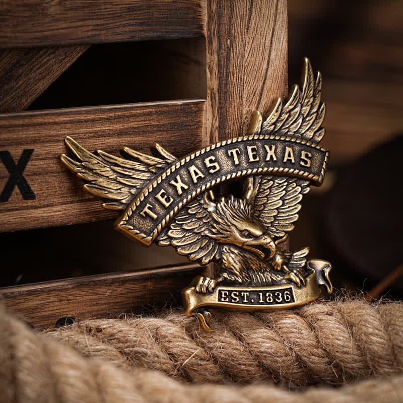 Men's DIY Retro Western Texas Eagle Buckle Leather Belt - image 10