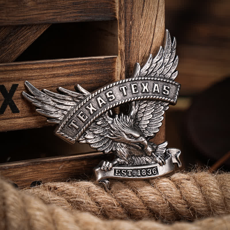 Men's DIY Retro Western Texas Eagle Buckle Leather Belt - image 1