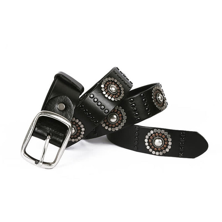 Assorted Round Rivets Decoration Punk Studded Leather Belt - image 4