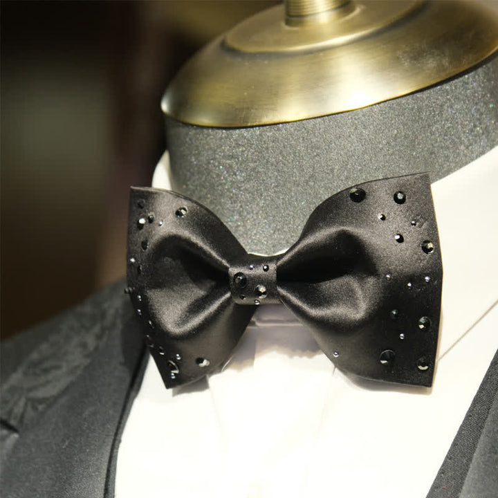 Men's Sparkly Rhinestone Starry Galaxy Bow Tie - Black - image 7