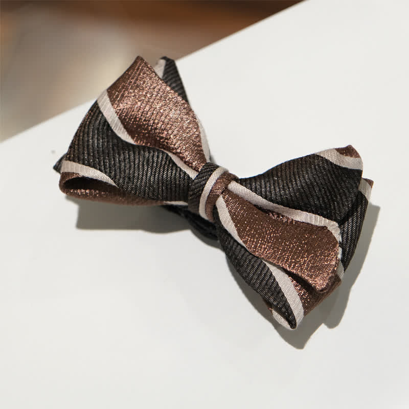 Men's Gentleman Diagonal Striped British Fishtail Bow Tie - image 5
