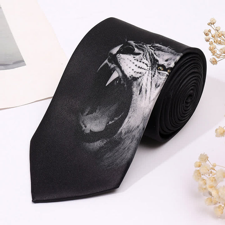 Men's Fun Animal Print Business Slim Necktie - Tiger - image 12
