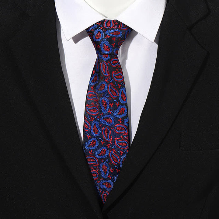 Men's Mix Cashew Black Background Jacquard Necktie - image 0