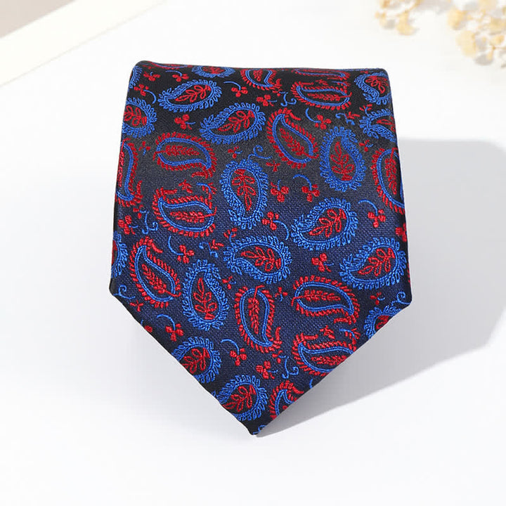Men's Mix Cashew Black Background Jacquard Necktie - image 2