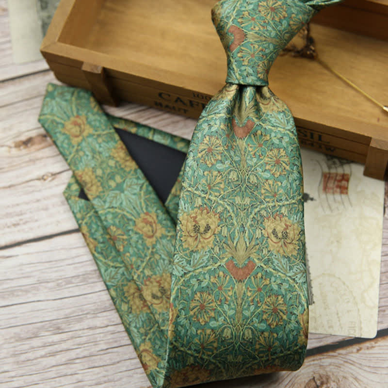 Men's Retro Timeless Floral Printed Bloom Necktie - image 4