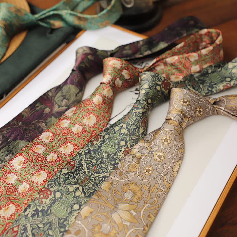 Men's Retro Timeless Floral Printed Bloom Necktie - image 1