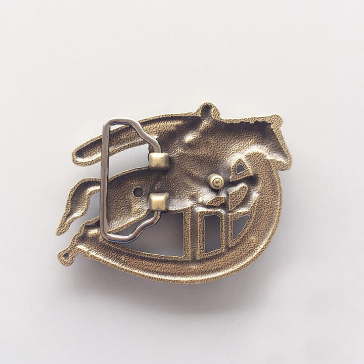 Men's DIY Horsemanship Horse Show Buckle Leather Belt - image 1