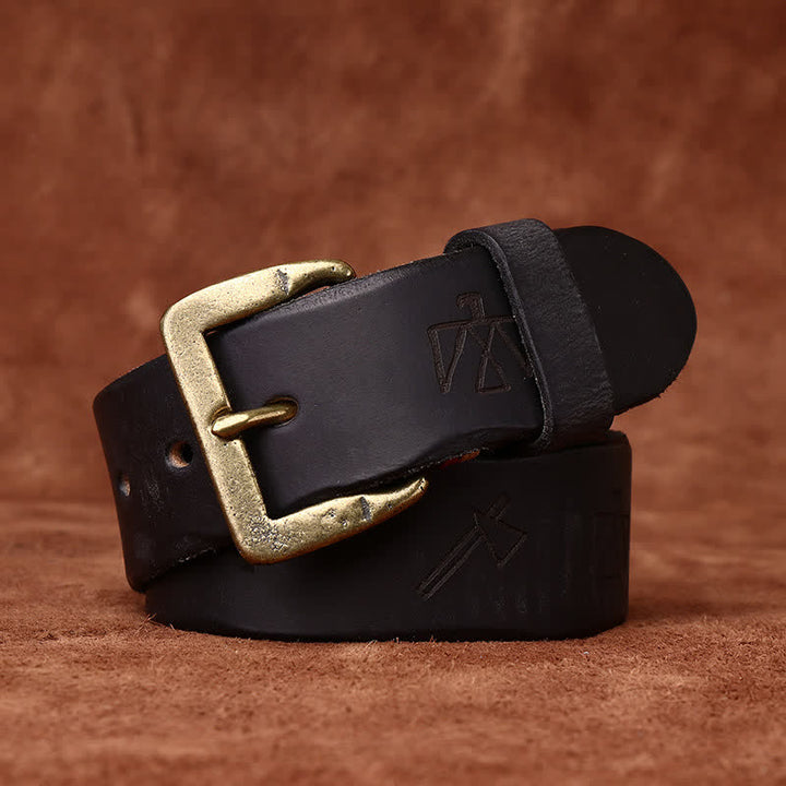 Totem Pattern Laser Engraving Strap Leather Belt - image 7