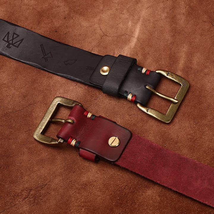 Totem Pattern Laser Engraving Strap Leather Belt - image 2
