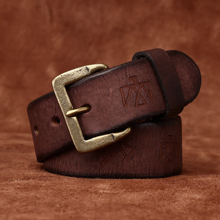 Totem Pattern Laser Engraving Strap Leather Belt - image 10