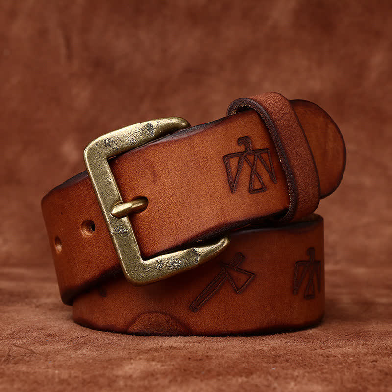 Totem Pattern Laser Engraving Strap Leather Belt - image 4