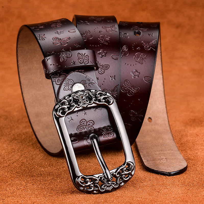 Women's Butterfly Emboss Luxury Stylish Leather Belt - image 2