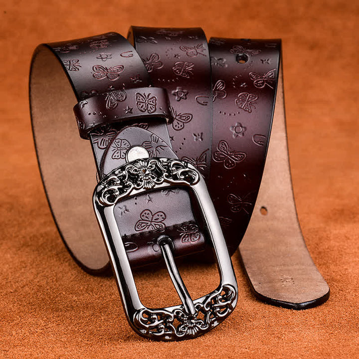 Women's Butterfly Emboss Luxury Stylish Leather Belt - image 2