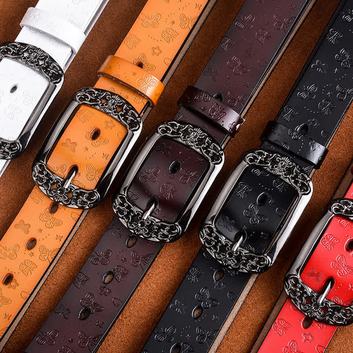 Women's Butterfly Emboss Luxury Stylish Leather Belt - image 1