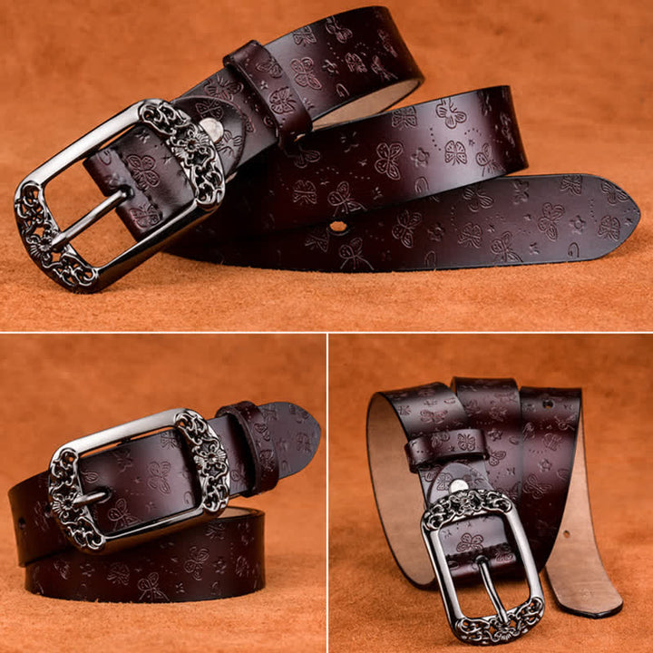 Women's Butterfly Emboss Luxury Stylish Leather Belt - image 4
