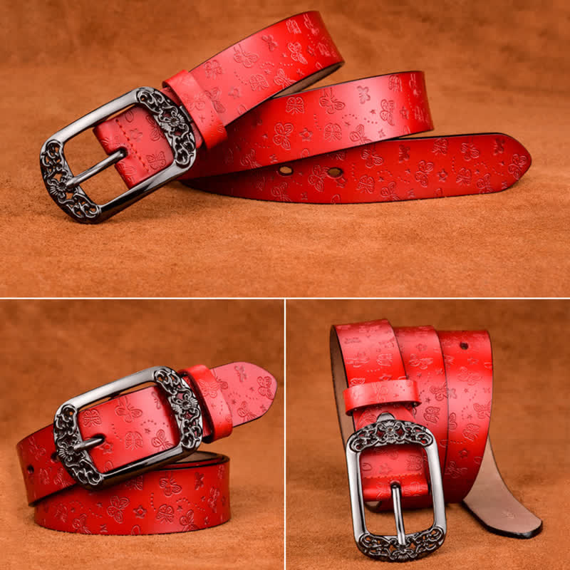 Women's Butterfly Emboss Luxury Stylish Leather Belt - image 6