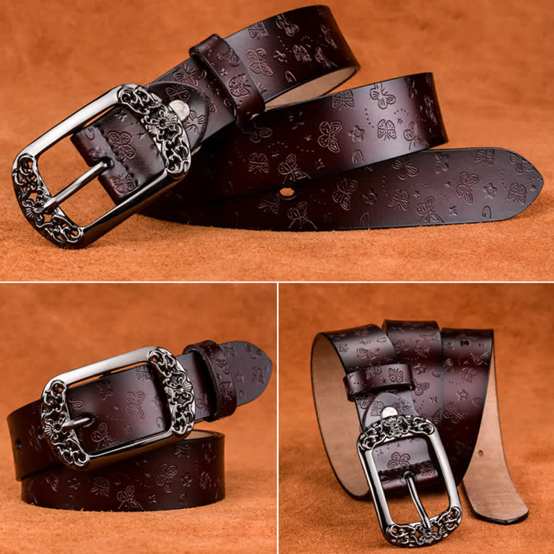 Women's Butterfly Emboss Luxury Stylish Leather Belt - image 4