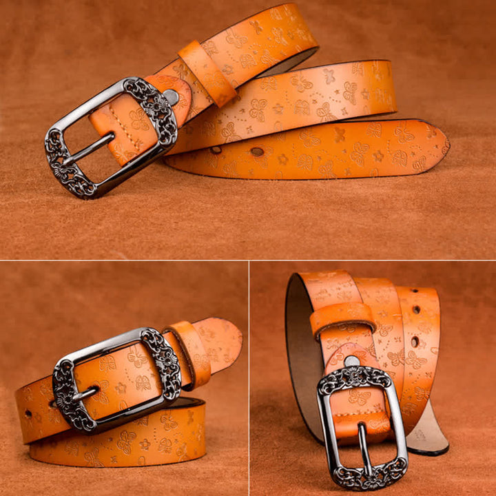 Women's Butterfly Emboss Luxury Stylish Leather Belt - image 12