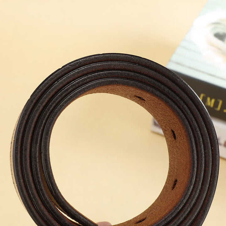 Floral Strap Rectangular Buckle Leather Belt - image 9