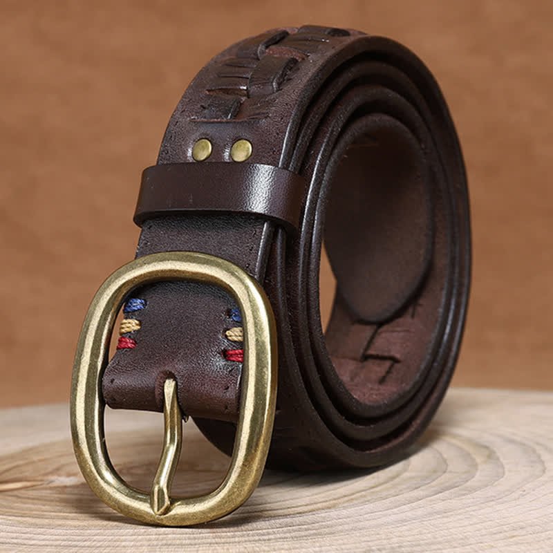 Woven Retro Trend Braided Jeans Leather Belt - image 3