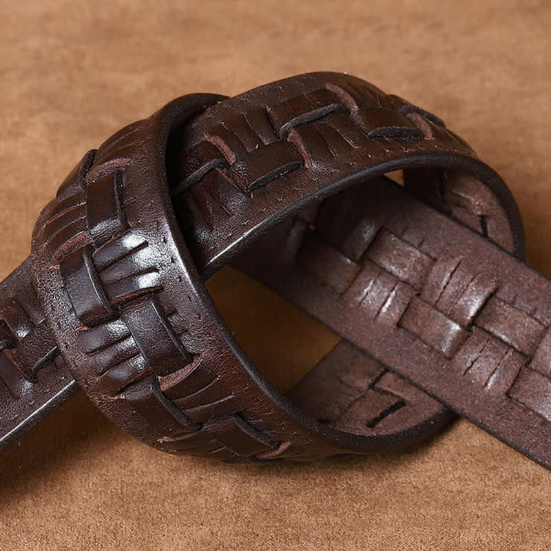 Woven Retro Trend Braided Jeans Leather Belt - image 8