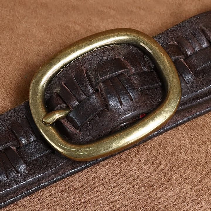 Woven Retro Trend Braided Jeans Leather Belt - image 9