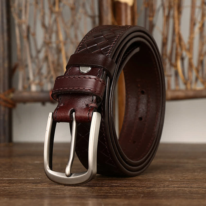 Stylish Braided Copper Buckle Cowskin Leather Belt - image 4