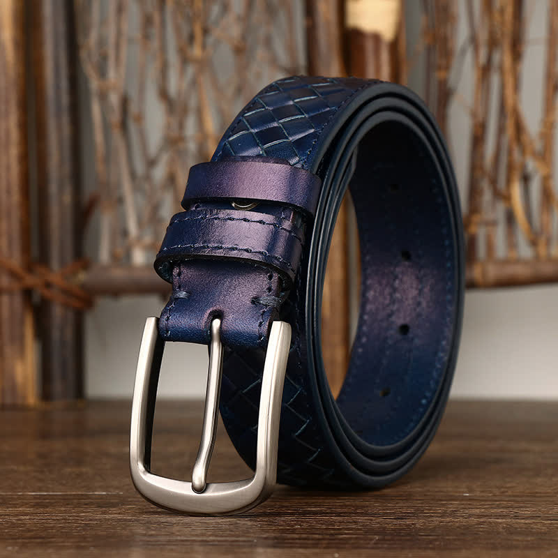 Stylish Braided Copper Buckle Cowskin Leather Belt - image 16