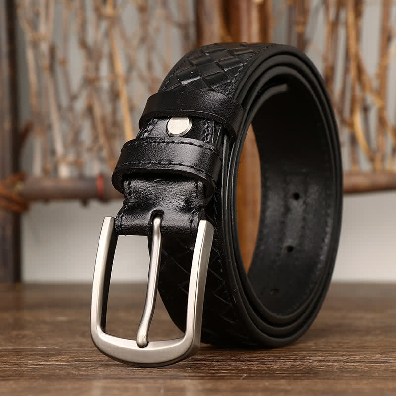 Stylish Braided Copper Buckle Cowskin Leather Belt - image 7