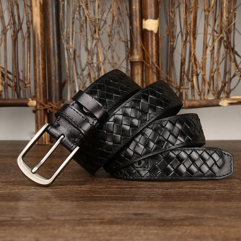 Stylish Braided Copper Buckle Cowskin Leather Belt - image 6