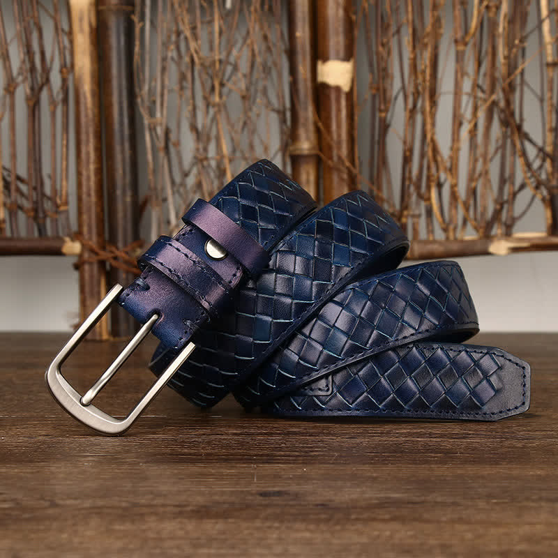 Stylish Braided Copper Buckle Cowskin Leather Belt - image 15