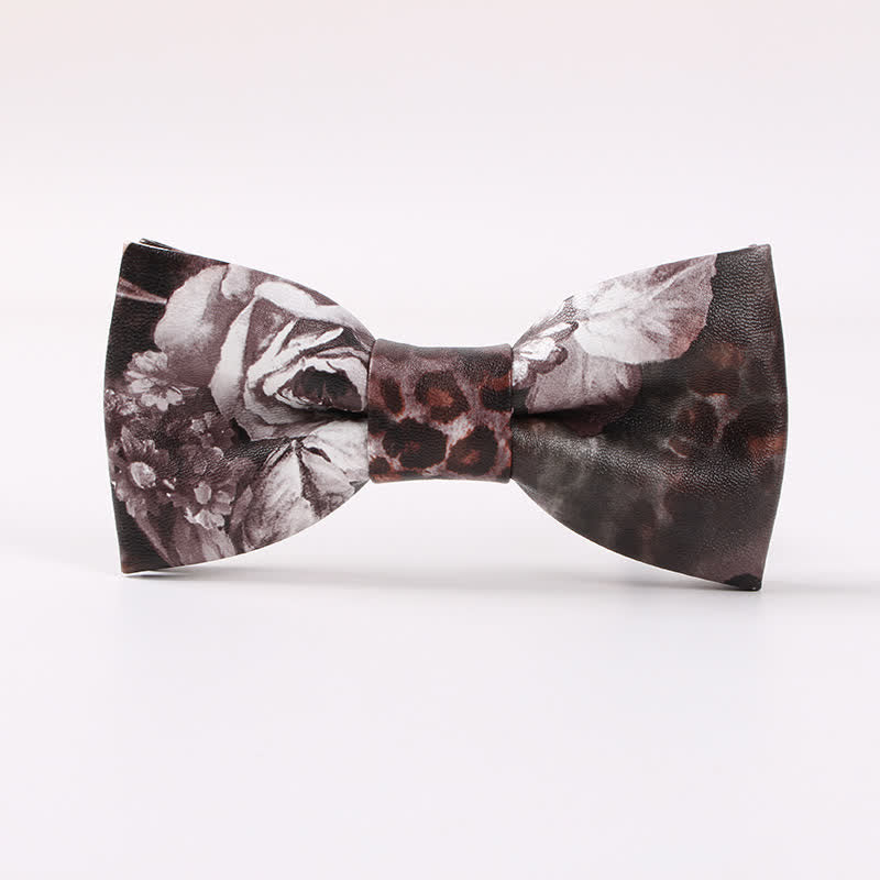 Men's Elegant Beauty Floral Leather Bow Tie - Style #3 - image 2