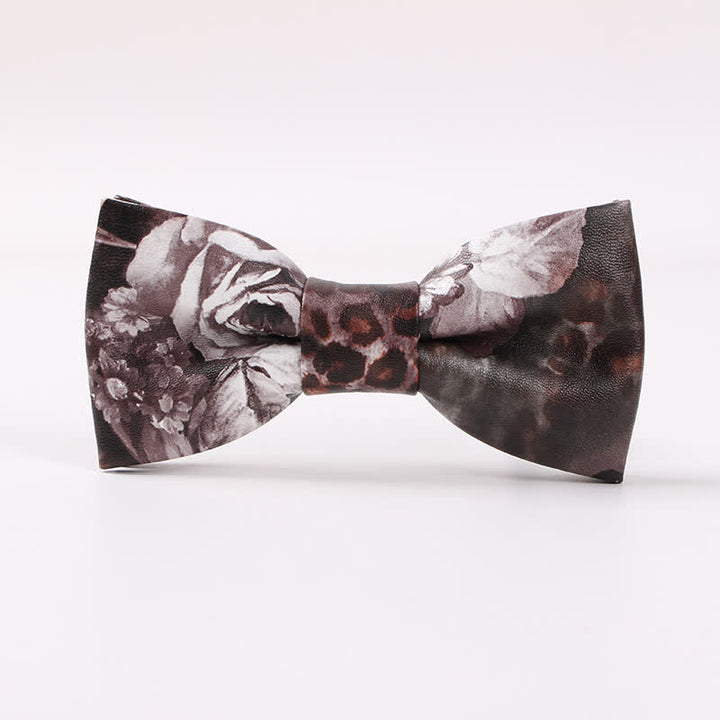 Men's Elegant Beauty Floral Leather Bow Tie - Style #3 - image 2