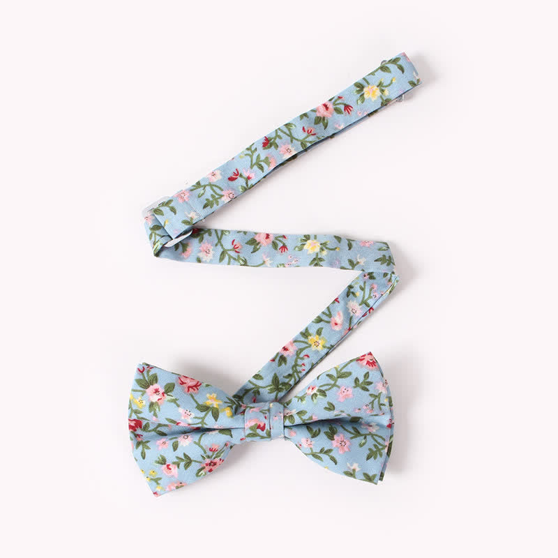 Men's Cotton Floral Print Double Layered Bow Tie - image 7
