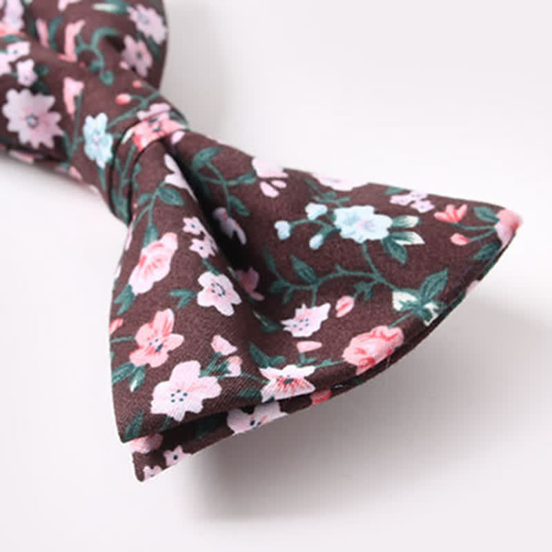 Men's Cotton Floral Print Double Layered Bow Tie - image 4